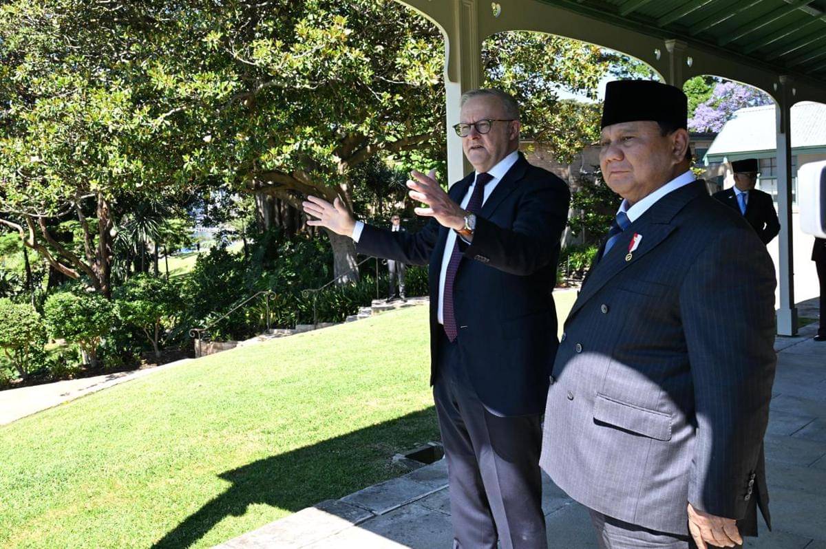 Presiden Prabowo Subianto melakukan pertemuan tête-à-tête dengan Perdana Menteri (PM), Australia Anthony Albanese di Kirribilli House, Sydney, pada Rabu (12/11/2025) (dok. Sekretariat Presiden)