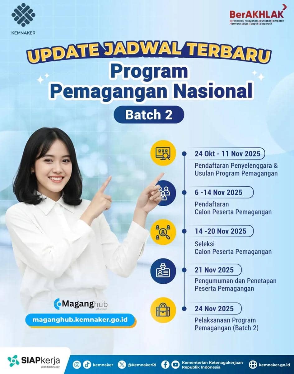 jadwal Program Magang Nasional 2025 Batch 2 