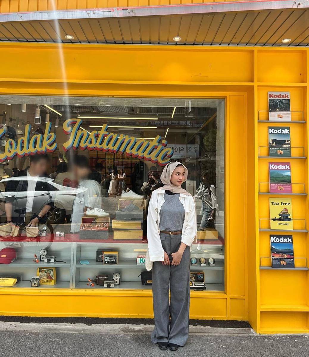 OOTD kasual dengan hijab pasmina