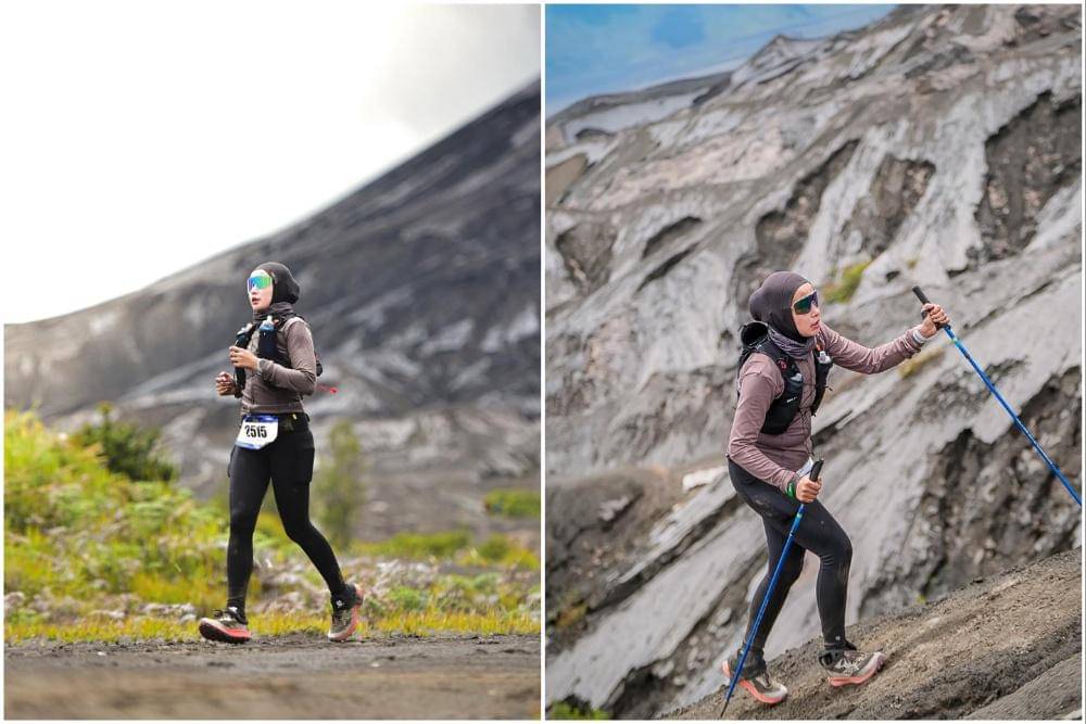 Soraya Larasati ikut trailrun di Gunung Bromo