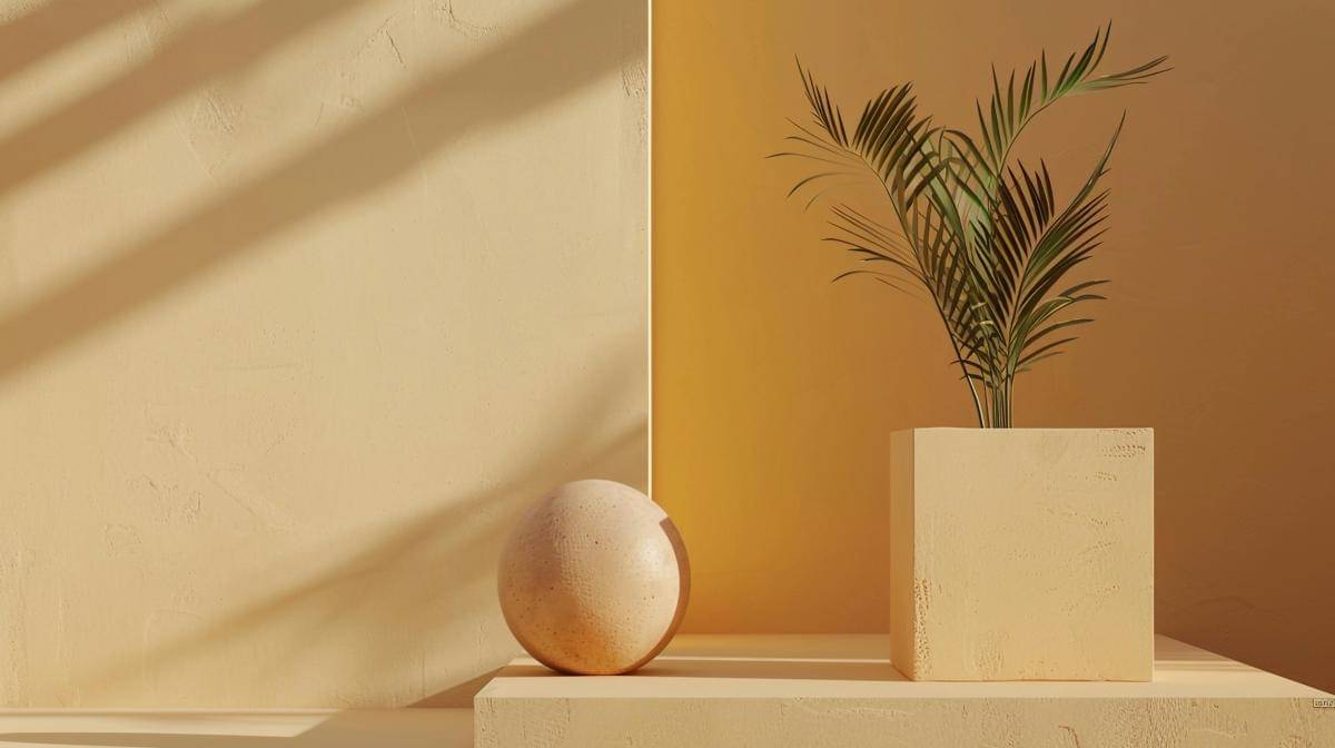 cat rumah kuning dan beige