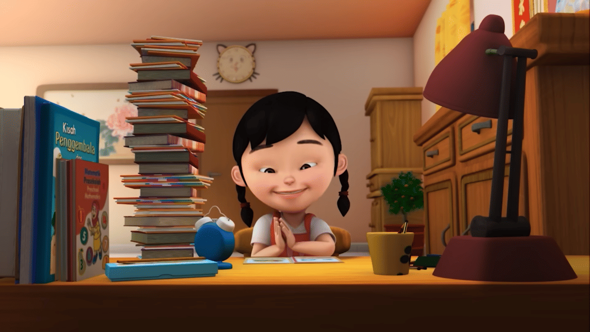 Mei Mei dalam serial Upin dan Ipin di episode "Jaga dan Hargai Mata"