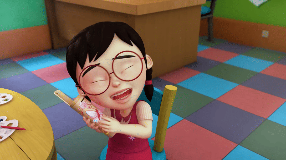 Mei Mei dalam serial Upin dan Ipin di episode "Lindungi Diri dan Keluarga"