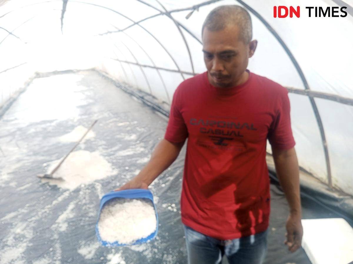 Dari Laut Selatan Bantul, Purnama Produksi Garam Krosok Seorang Diri