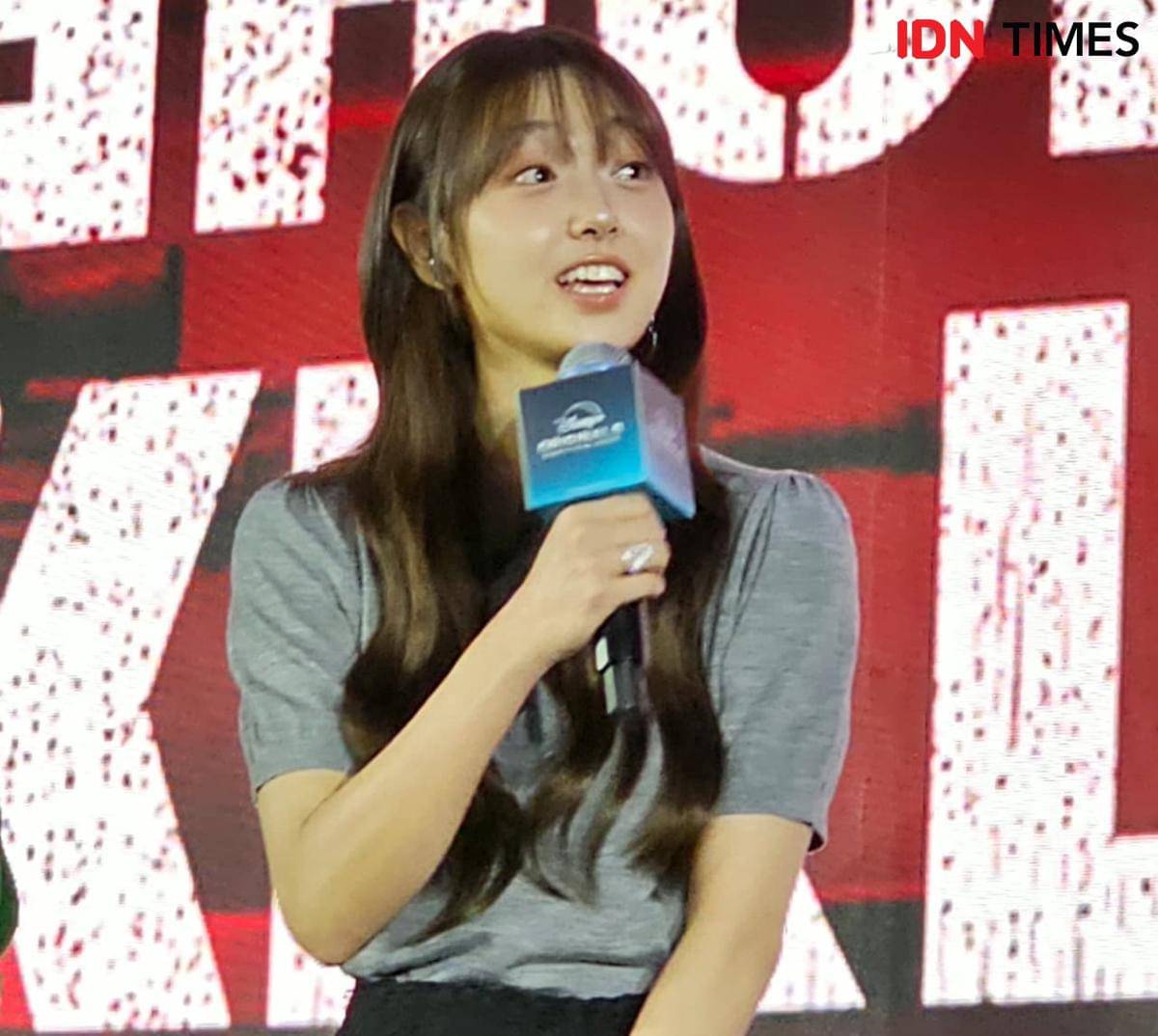 Kim Hye Jun di acara Disney+ Originals Preview 2025 di Disenyland Hong Kong, Kamis (13/11/2025).