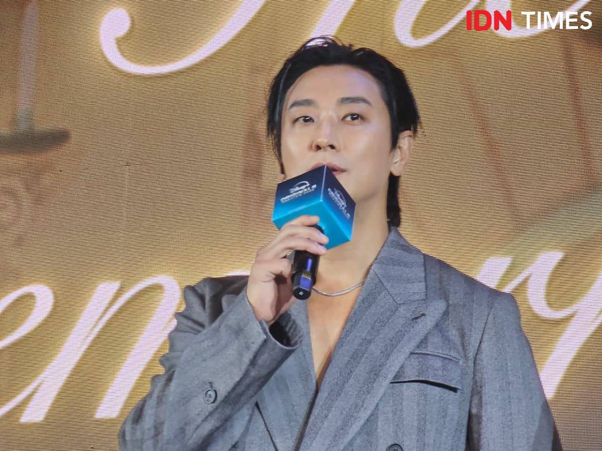 Ju Ji Hoon di acara Disney+ Originals Preview 2025 di Disenyland Hong Kong, Kamis (13/11/2025)