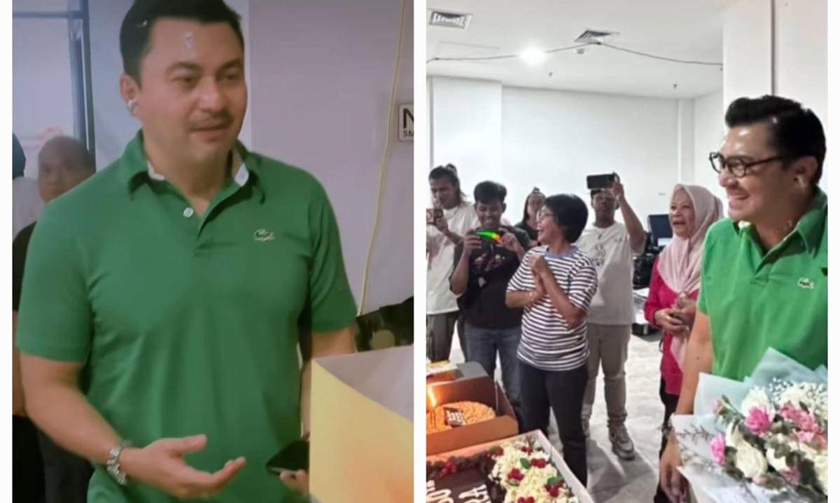 kejutan ultah ke-50 Anjasmara di lokasi syuting