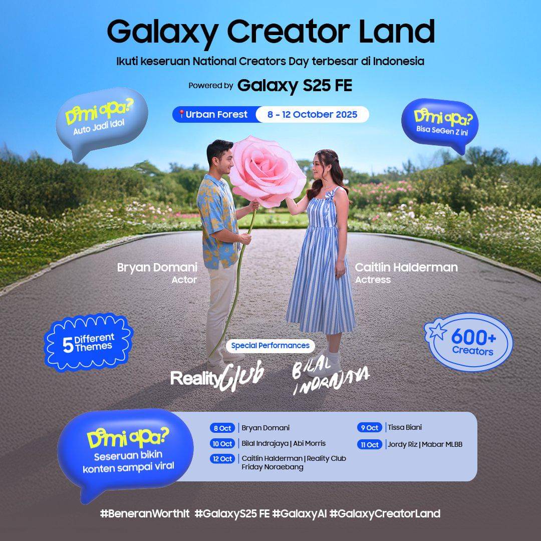 Bryan Domani dan Caitlin Halderman di Samsung Galaxy S25 FE