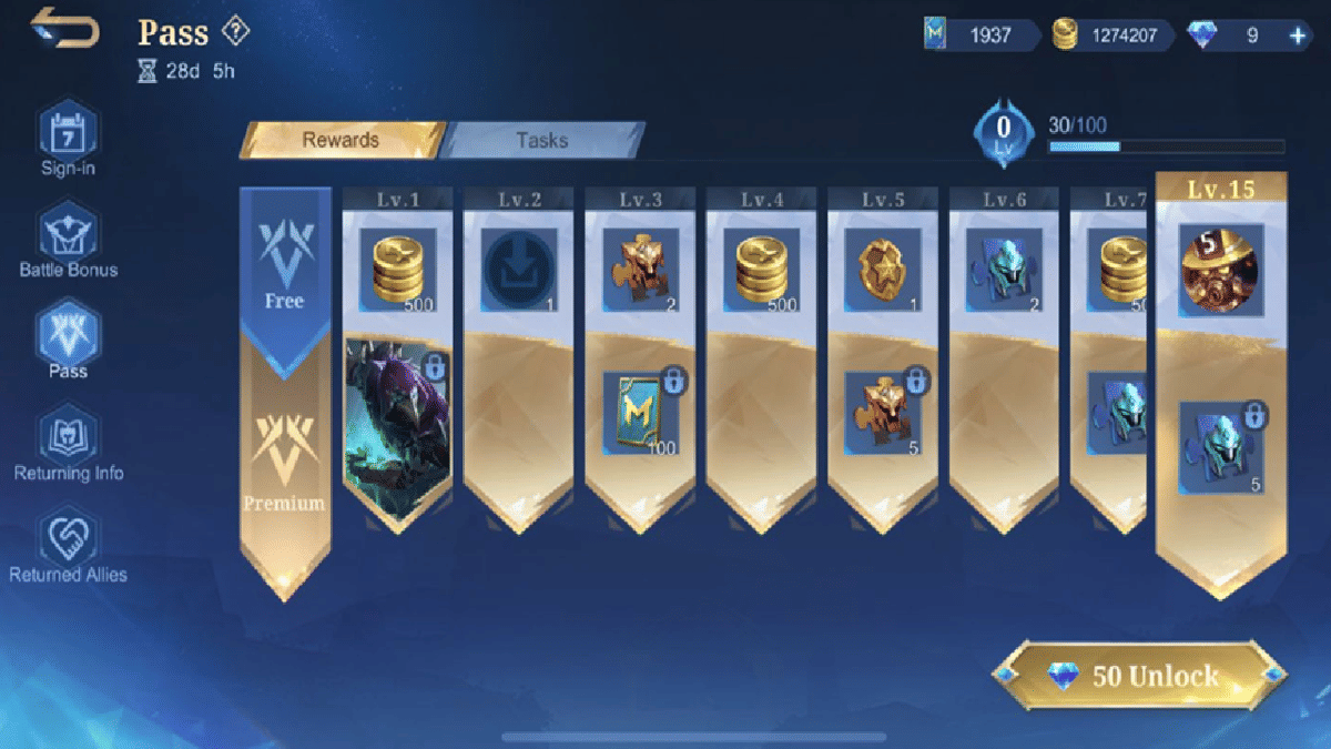 Returning Pass eksklusif untuk pemain lama yang kembali