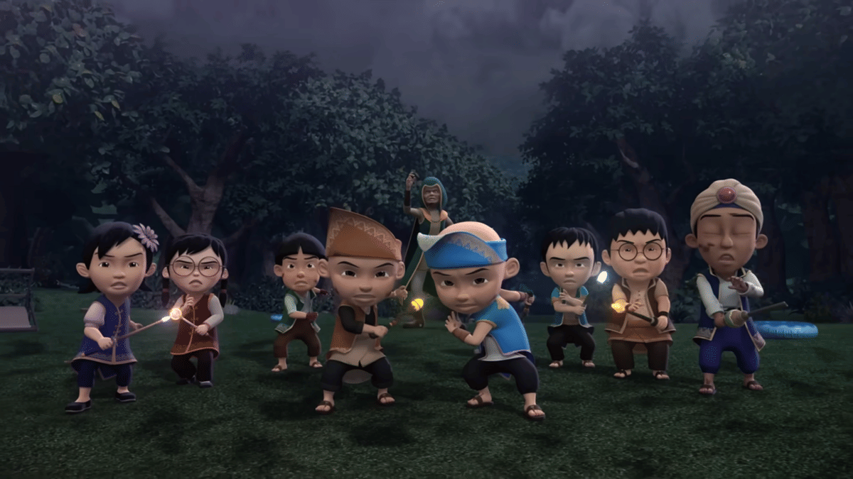 Upin dan Ipin beserta gengnya bertualang di negeri sihir