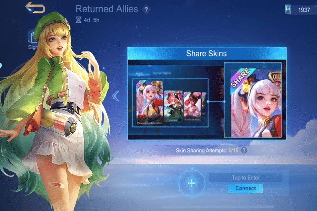 fitur berbagi skin khusus untuk pengguna lama yang kembali