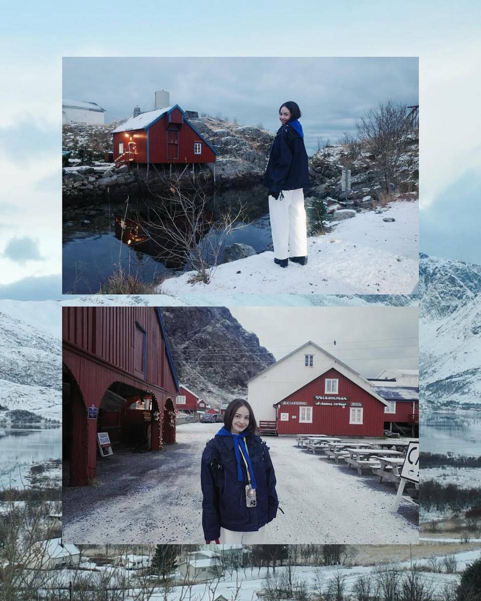 potret Enzy Storia dan sahabat mengunjungi Kepualauan Lofoten