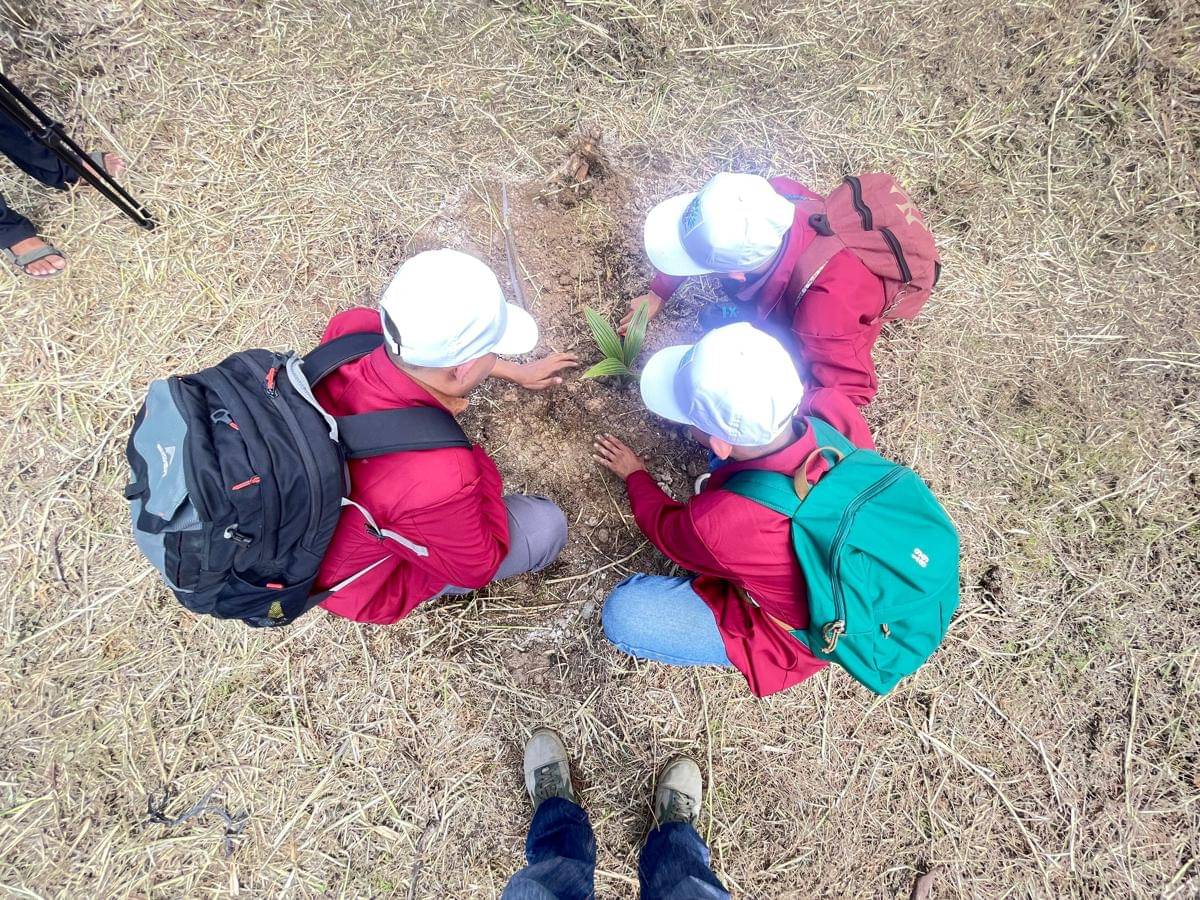 Ilustrasi : Mahasiswa di Padang menanam pohon