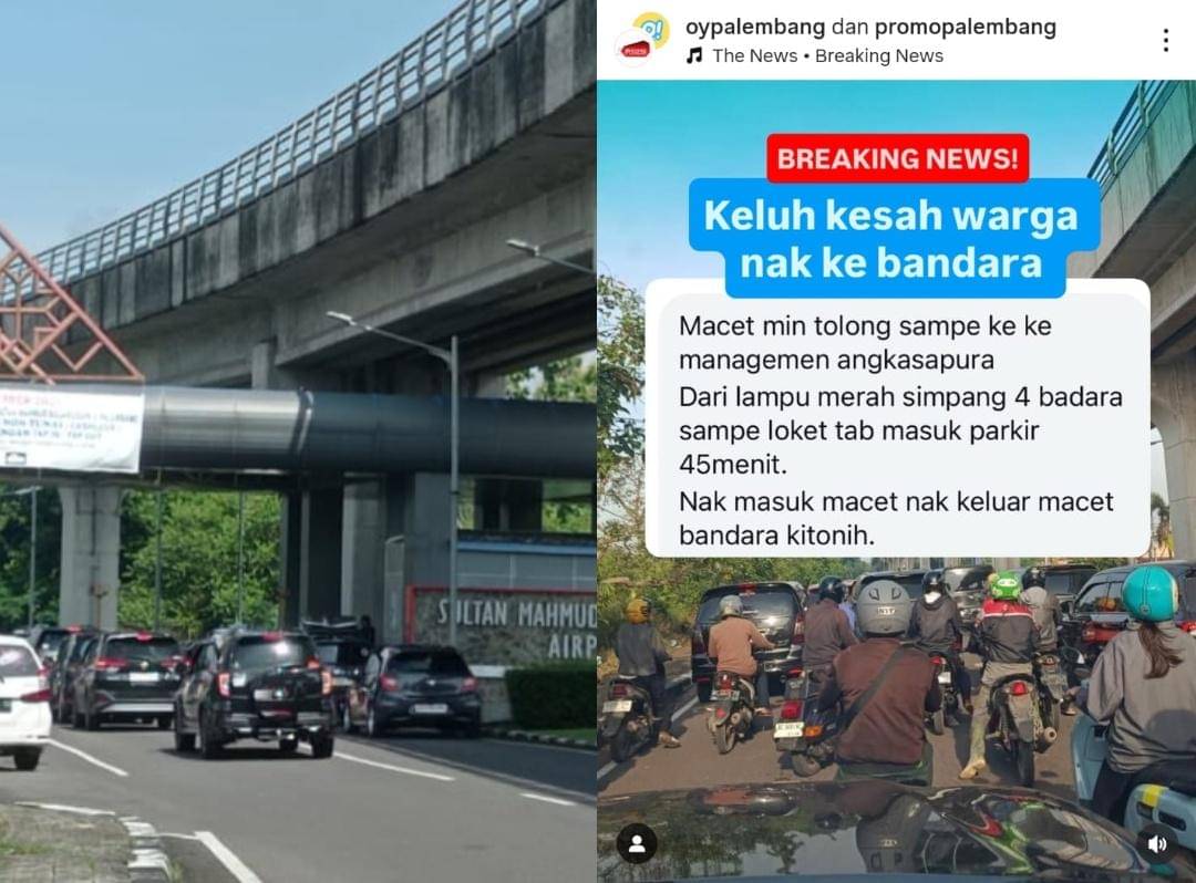 Pintu masuk Bandara SMB II Palembang
