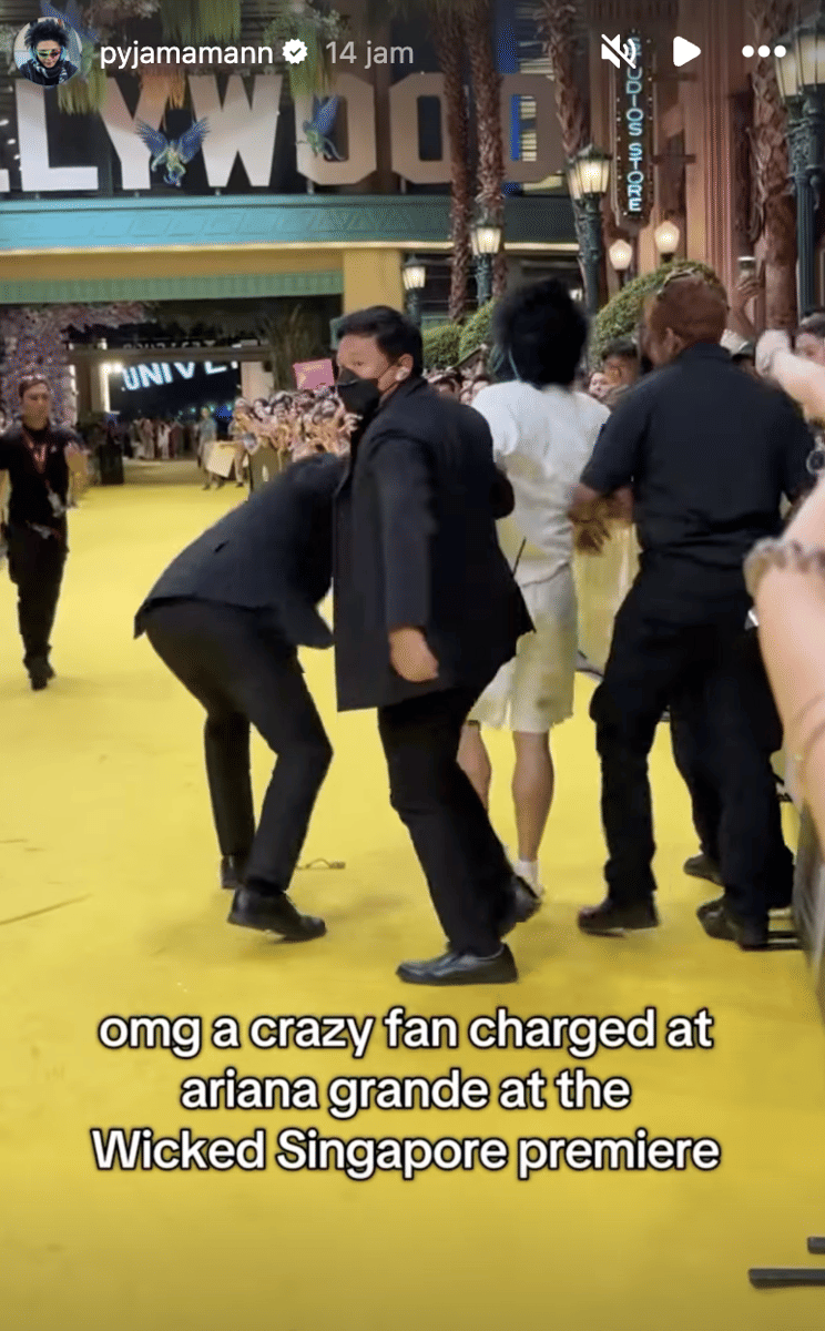 Ariana Grande diserang penggemar di premiere Wicked: For Good di Singapura