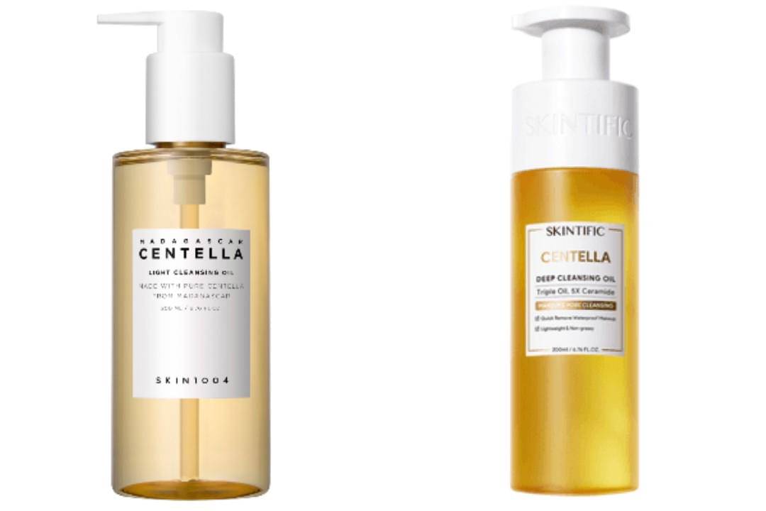 SKIN1004 Madagascar Centella Light Cleansing Oil  dan SKINTIFIC Centella Deep Cleansing Oil