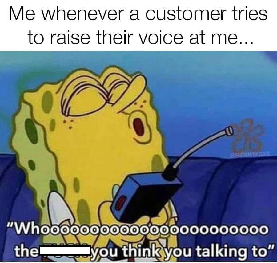 meme SpongeBob tentang pelanggan