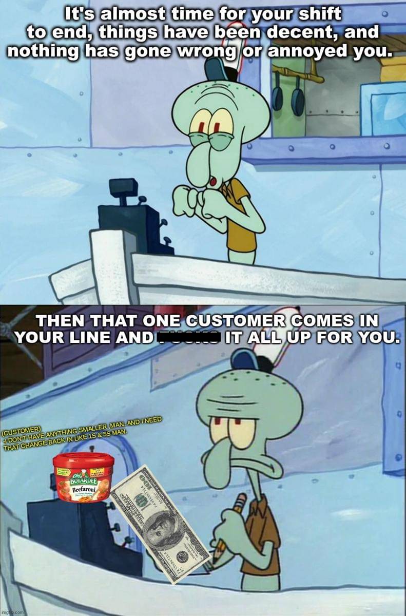 meme SpongeBob tentang pelanggan