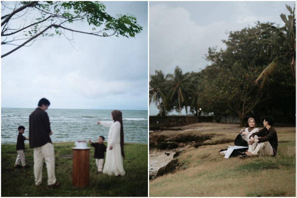 Potret Dinda Hauw dan Rey Mbayang rayakan ultah bersama