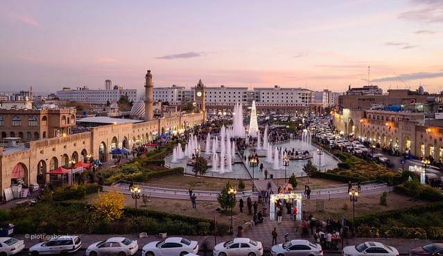 Ilustrasi kota Erbil yang ajaib dan menawan