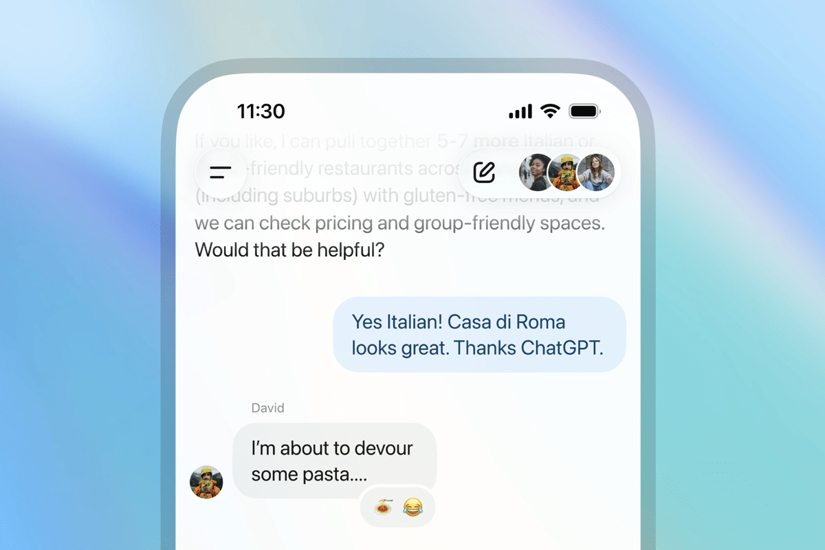 tampilan obrolan grup di ChatGPT