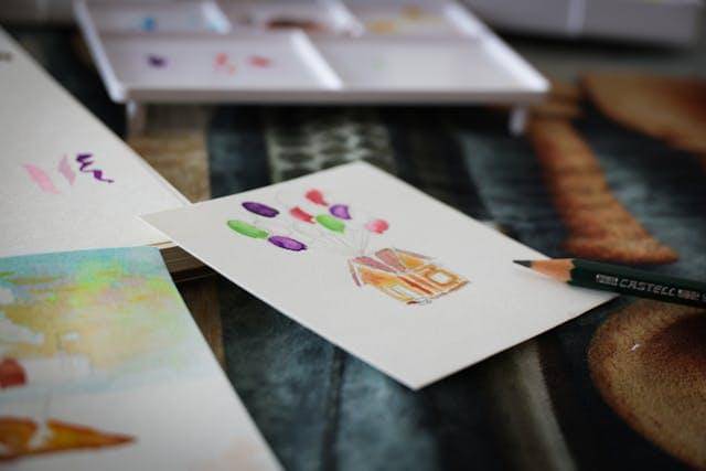 Ilustrasi kreasi kartu ucapan. 