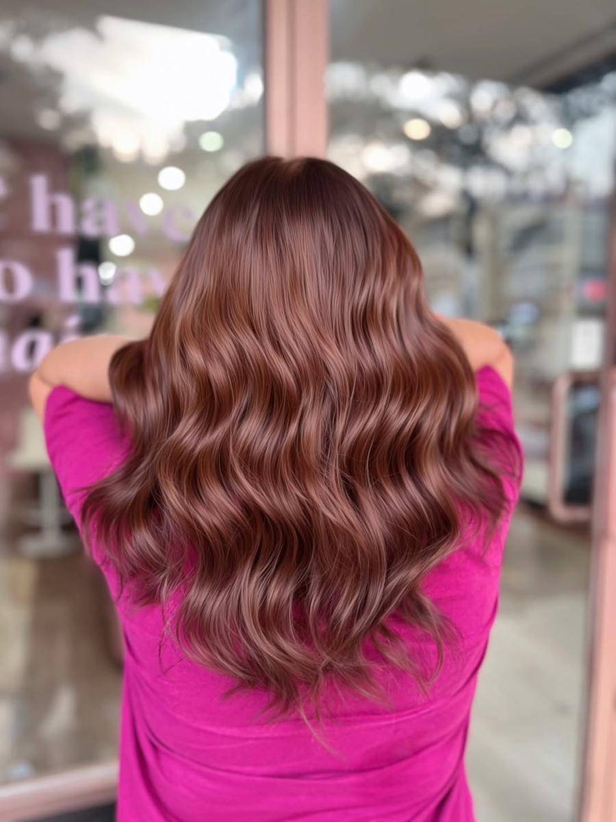 ilustrasi warm mahogany hair