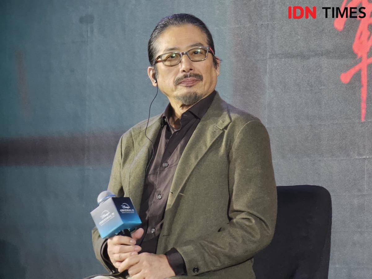 Pemeran sekaligus produser eksekutif Shōgun, Hiroyuki Sanada, di acara Disney+ Originals Preview di Hong Kong, Kamis (13/11/2025). (IDN Times/Deti Mega Purnamasari)
