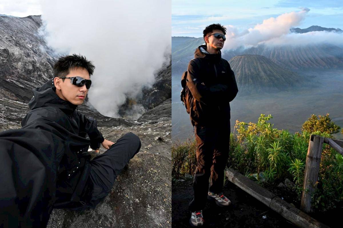 potret Li Xian mendaki Gunung Bromo
