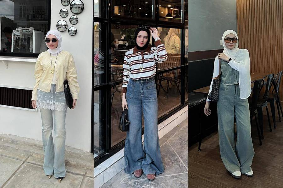 padu padan celana jeans untuk gaya kekinian ala Lisna Feri