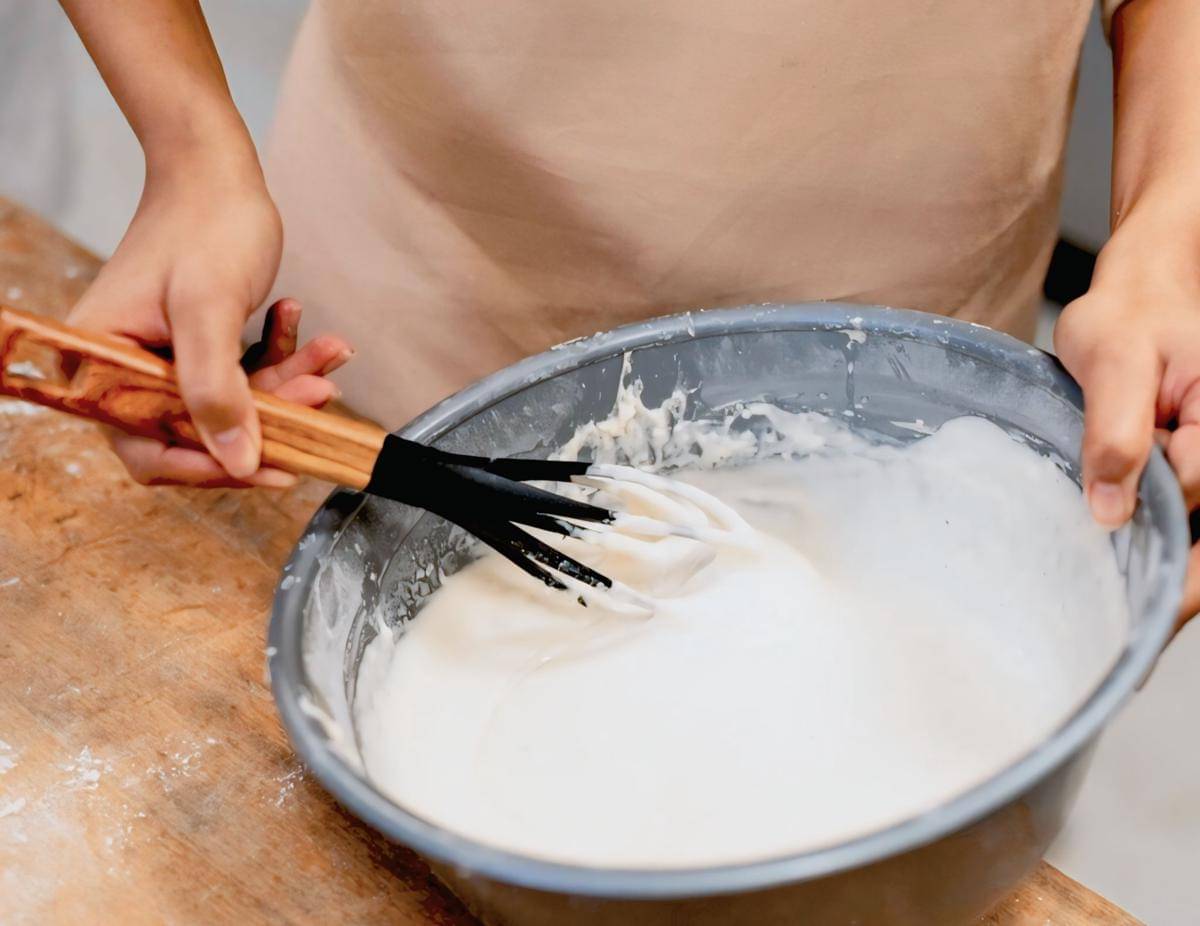 ilustrasi mengaduk adonan