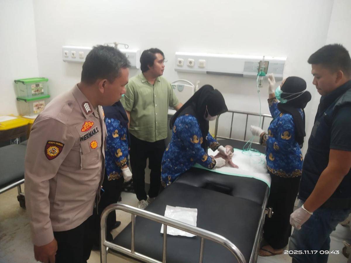 Bayi perempuan yang ditemukan di belakang ruko Sungai Lilin. (Dok. Polres Muba)