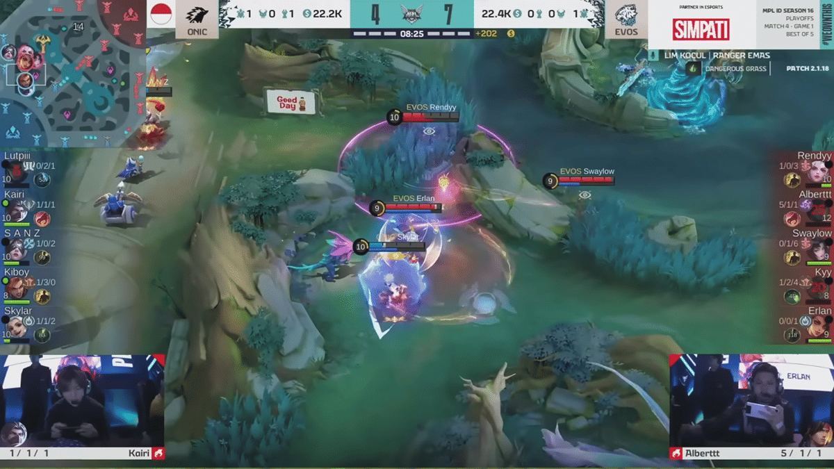 Skylar kena ganking pemain EVOS 