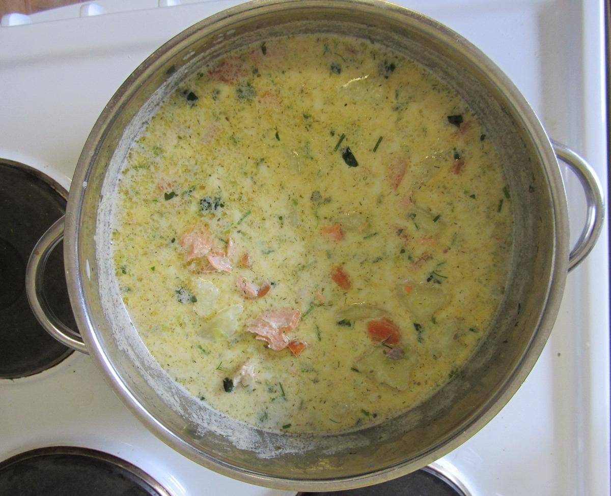 ilustrasi cara membuat lodeh salmon