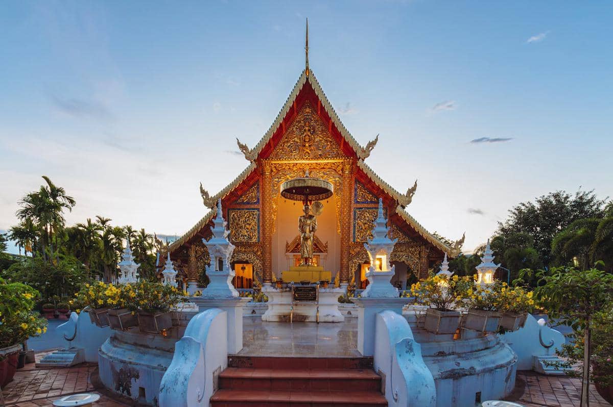 Potret Wat Phra Singh, Chiang Mai, Thailand 