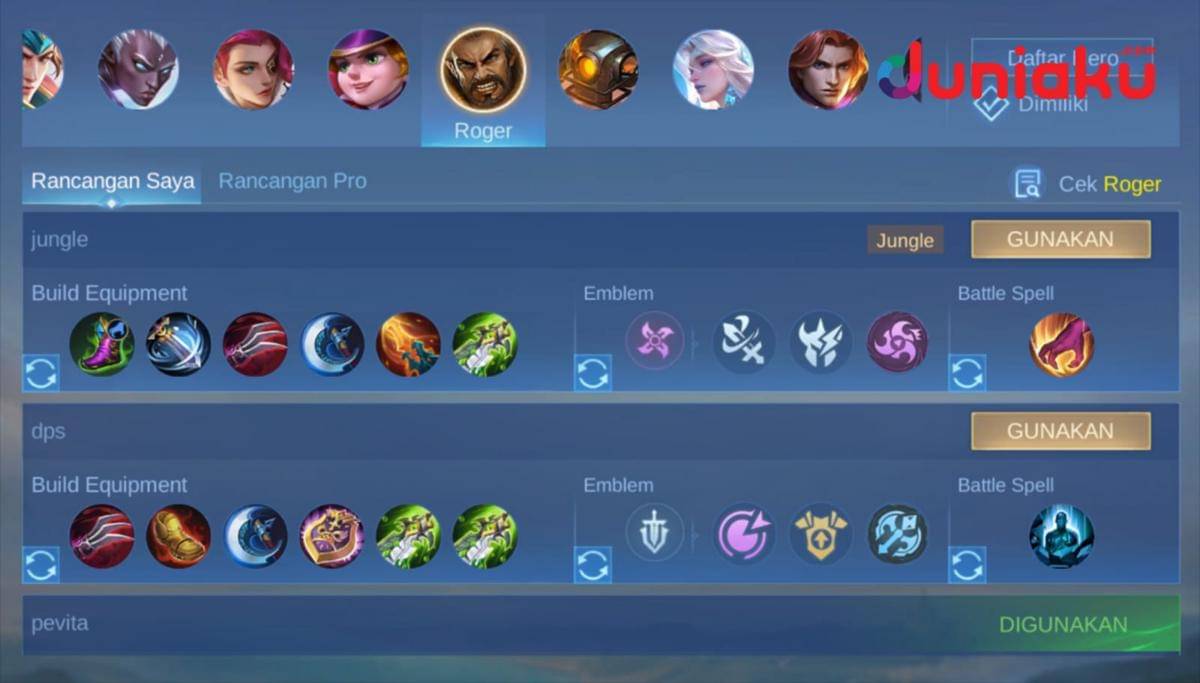Build Roger (Dok. Moonton/Mobile Legends)