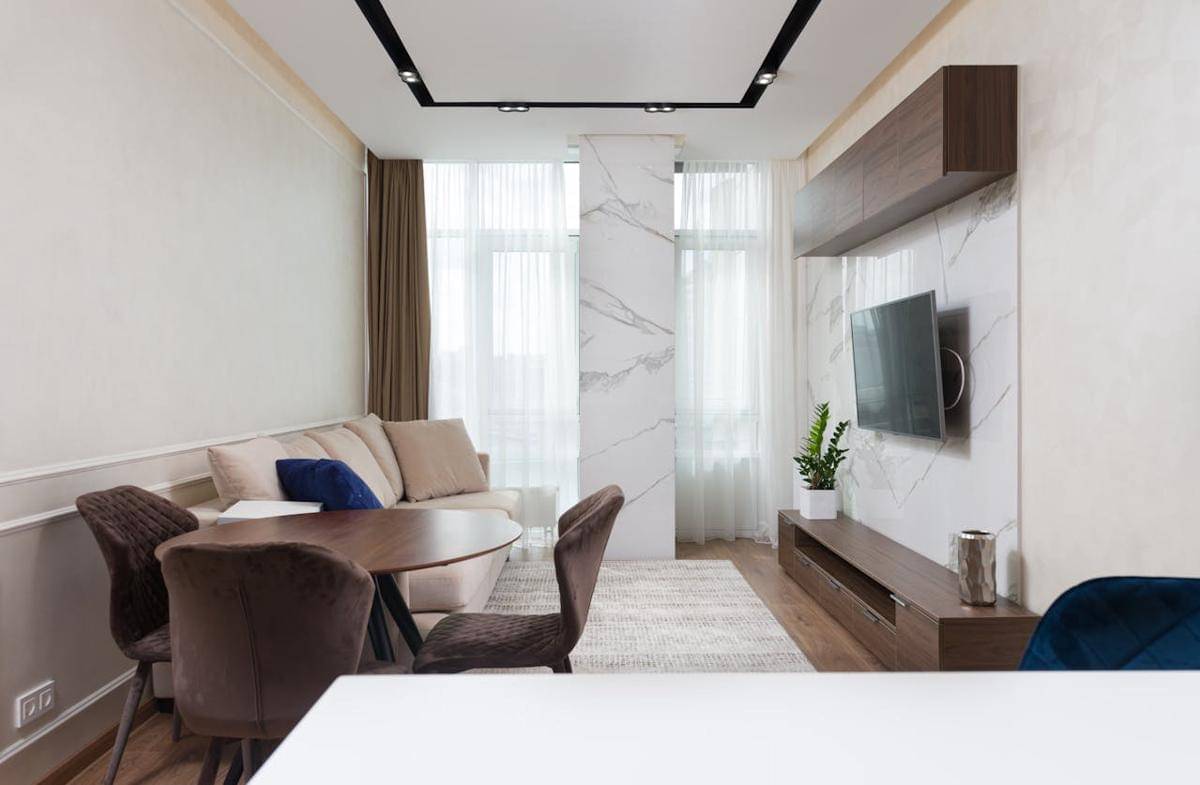 ilustrasi interior rumah kontemporer