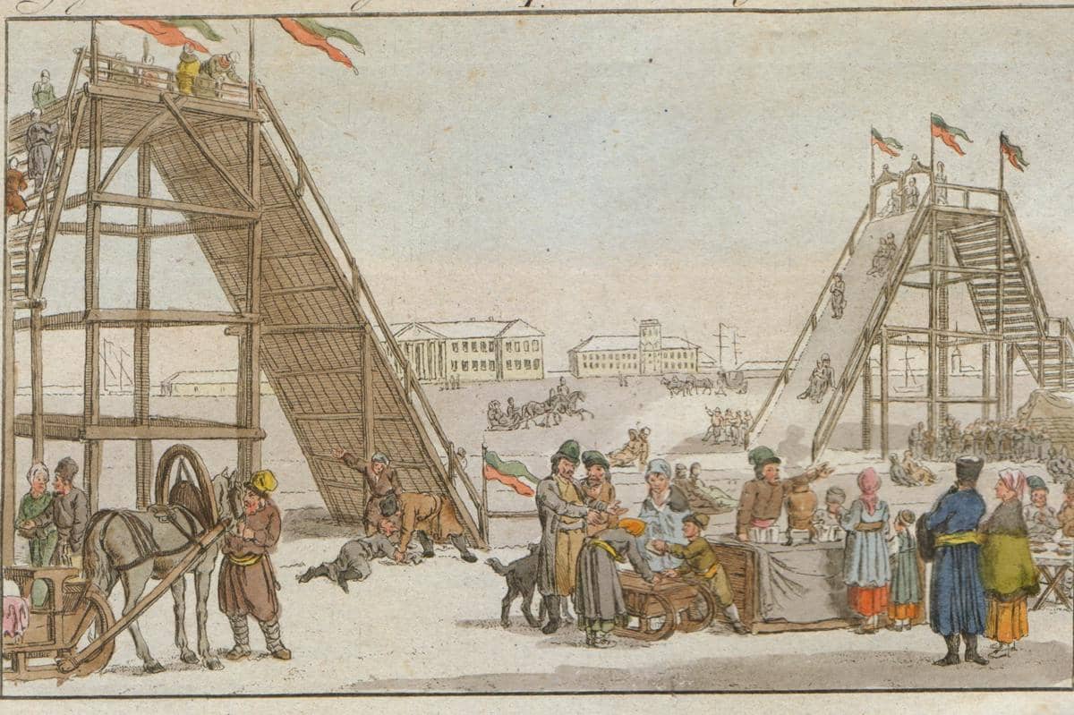 Seluncur es di Rusia sekitar tahun 1807