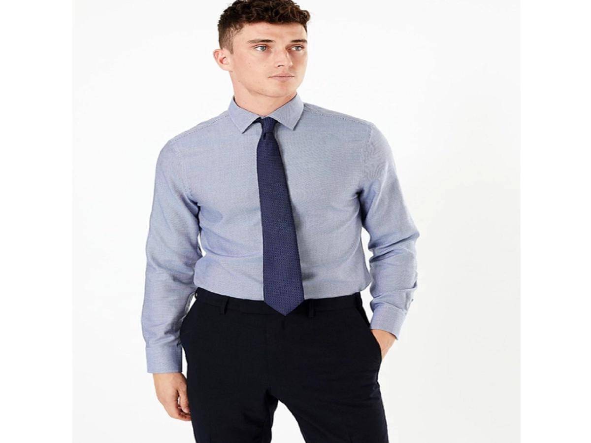 M&S - Kemeja Pria - Pure Cotton Non-Iron Slim Fit Shirt