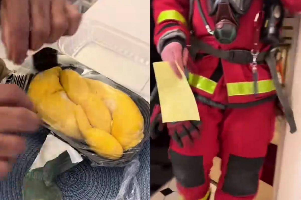 Potret tangkapan layar warga Malaysia makan durian