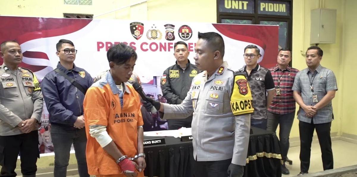 Pelaku pembunuhan di kebun sawit di kawasan Air Sugihan Palembang (Dok: Polres OKI)