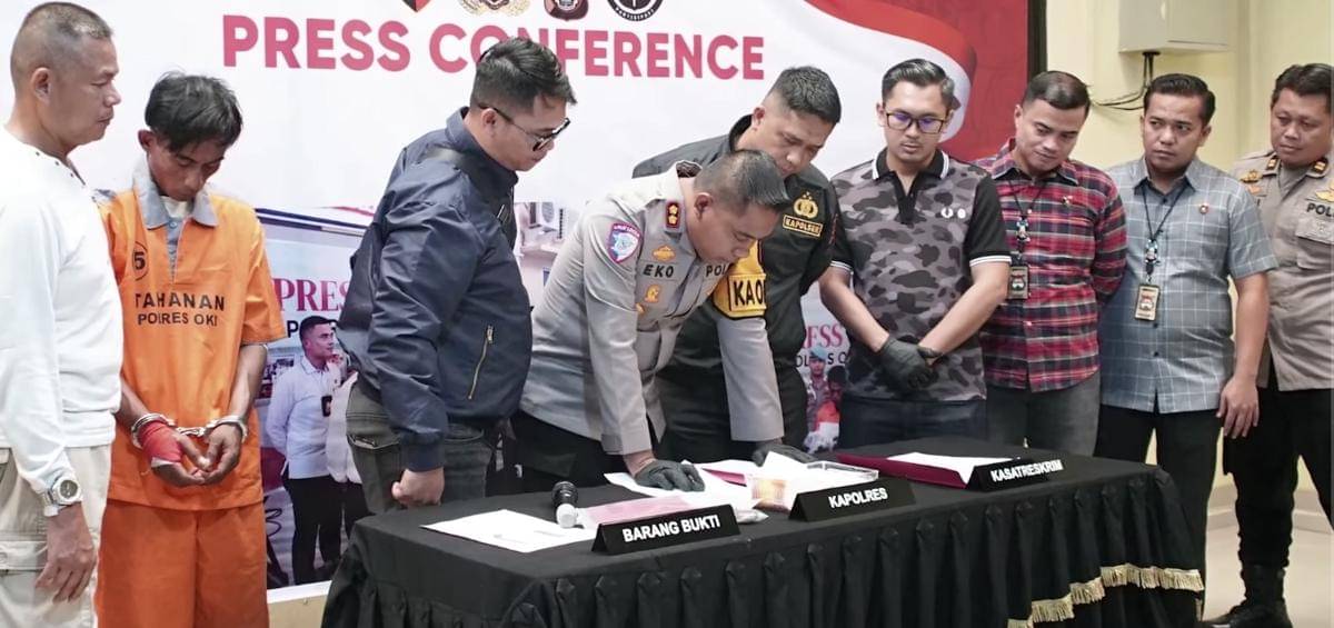 Pelaku pembunuhan di kebun sawit di kawasan Air Sugihan Palembang (Dok: Polres OKI)