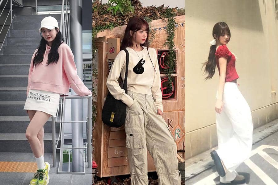 inspirasi outfit kasual gadis remaja ala Eunchae LE SSERAFIM