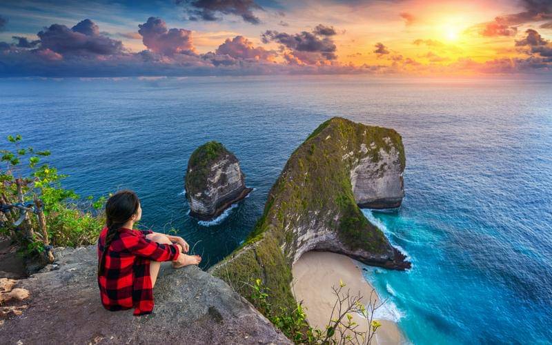 ilustrasi menikmati sunset yang memukau di Bali