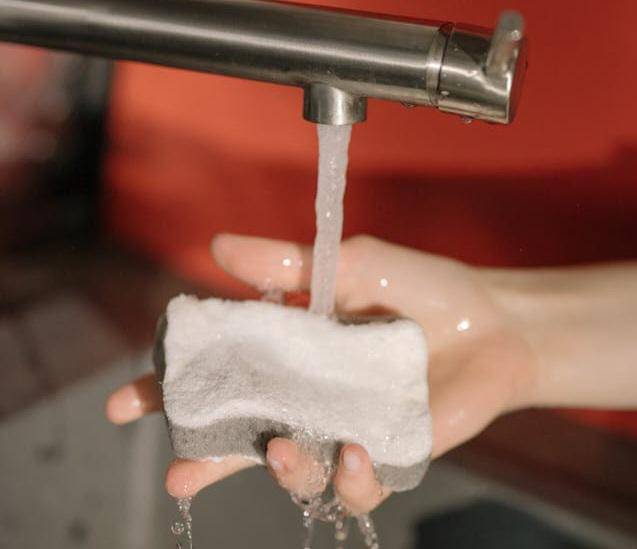 ilustrasi membilas spons