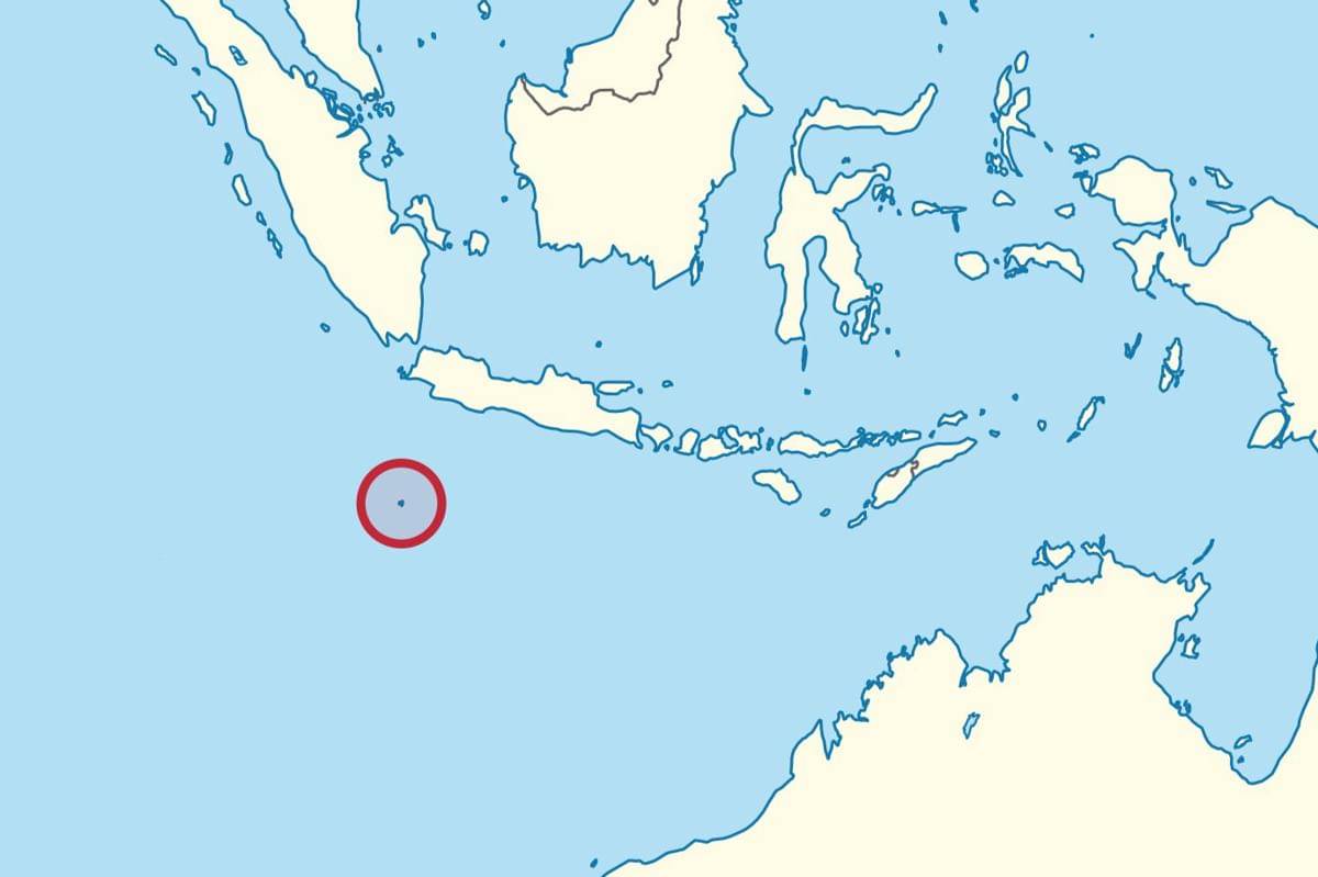 Wilayah yang dilingkari merah menunjukkan lokasi Pulau Christmas