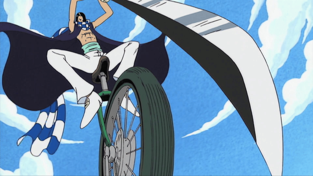 Cabaji bertarung dengan sepeda roda satu