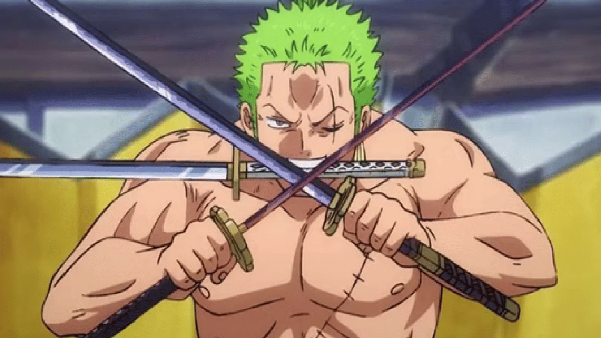 Roronoa Zoro dengan teknik Santoryu