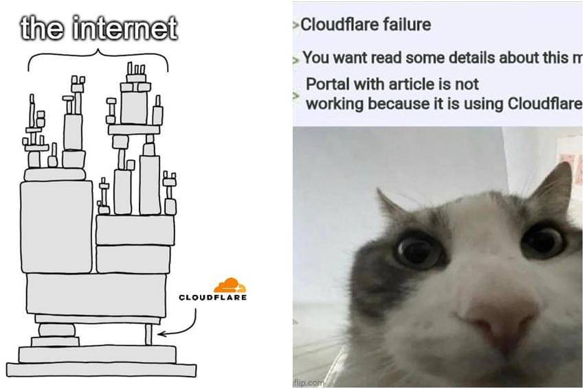 kolase meme Cloudflare down