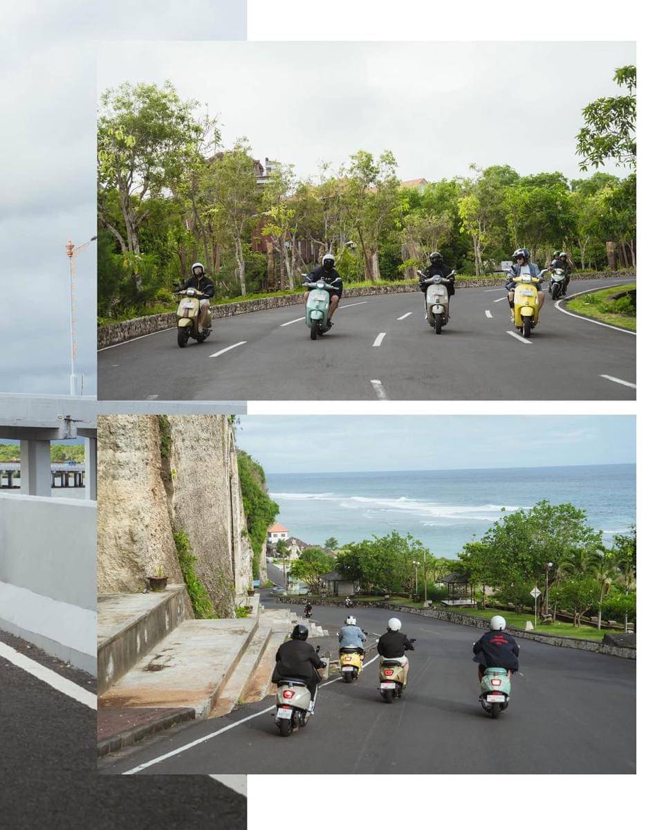 The Dudas-1 touring naik Vespa di Bali.